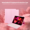 thumbnail image 4 of Étui Clavier Rétro à Touches Rondes Bluetooth 3.0 avec Pavé Tactile et Fente de Stylet Cachée - Conception Détachable pour iPad Air3 10.5(2019), iPad Pro 10.5, iPad 10.2(2019/2020) - Batterie 180 mAh, Portée 10 m, 5 Millions, 4 of 5