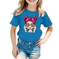 thumbnail image 1 of T-shirts et Chemises pour Filles - Adorable T-Shirt à Imprimé Graphique à Col Rond et Manches Courtes pour Filles, Tenue d'Été Décontractée, Mélange Respirant, Coutures Durables pour le Jeu Quotidien, 1 of 4