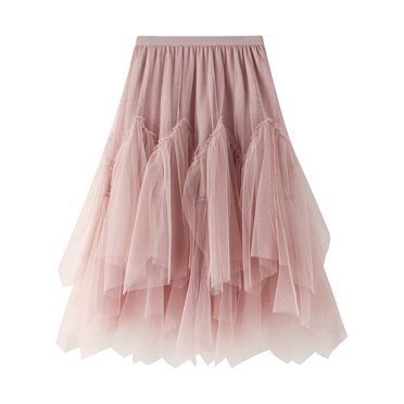 Jupe en Tulle pour Femmes Taille Haute Élastique Jupe Superposée en Maille pour Bal de Promo Tulle Tutu Jupe Midi