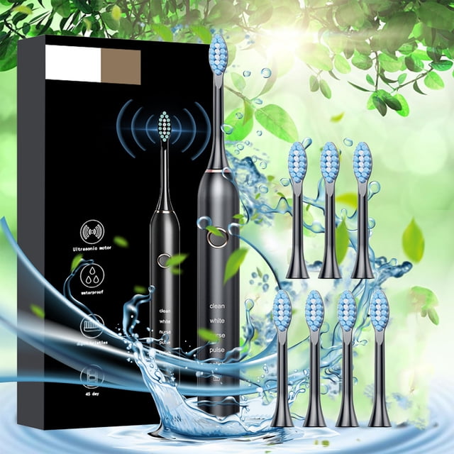 RKSTN Electric toothbrush Toothbrush For Adults With 8 Brush Heads Toothbrush Rechargeable 2.5 Hours Charge For 120 Days Use
