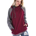 thumbnail image 1 of Women Hoodie Sweatshirt Long Sleeve Spliced Color Casual Pullover Tops with Pockets, 1 of 2
