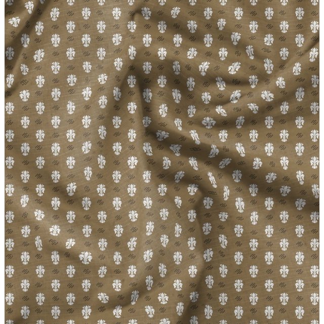Soimoi Rayon Fabric Fleur_de_lis Damask Print Fabric by Yard 56 Inch Wide