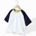 thumbnail image 4 of Sunnyoo Boys Color Block Summer T-Shirt Short Sleeve Crew Neck T Shirt Tee Top, 4 of 6