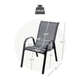 thumbnail image 3 of Costway Set of 4 Patio Dining Chairs Stackable Armrest Space Saving Garden Grey, 3 of 10