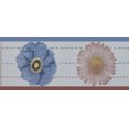 thumbnail image 1 of Bordure de Papier Peint Floral à Fleurs Beige Brun Mauve Pelable et Autocollante, Design Rétro, Rouleau 33 Pi x 4 Po, Autocollant, 1 of 4