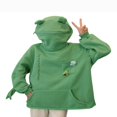 thumbnail image 2 of Frog Sweat à Capuche pour Femmes Saint-Valentin Pull à Fermeture Éclair Dessin Animé Couple Vert TTTG, 2 of 6