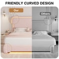 thumbnail image 4 of SIBEDS Queen LED Bed Frame, Teddy Fleece Upholstered Platform Bedframe, No Box Spring Needed, Pink, 4 of 8