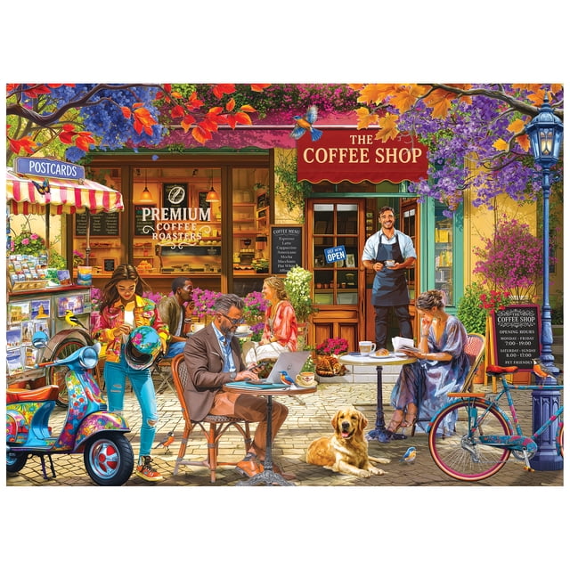 RoseArt - Kodak Cork 1000 pieces -The Coffee Shop - Adult Interlocking Puzzle
