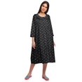 thumbnail image 2 of Moomaya Robe de Nuit Longue Jusqu'au Genou à Patte de Boutonnage pour Femmes, Imprimée, 2 of 6
