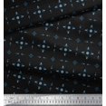 thumbnail image 2 of Soimoi Black polyester Crepe Fabric Lattice Geometric Print Fabric by the Yard 52 Inch Wide, 2 of 3