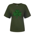 thumbnail image 4 of LUOGENLI T-shirts pour Femme pour Femmes T-Shirt de la Saint-Patrick à Col Rond à Manches Courtes T-Shirt Tee T-shirts Femmes Grande Taille T-shirts de la Saint-Valentin pour Femmes T-Shirt Graphique Drôle Pâques Vert Armée TTTG, 4 of 4