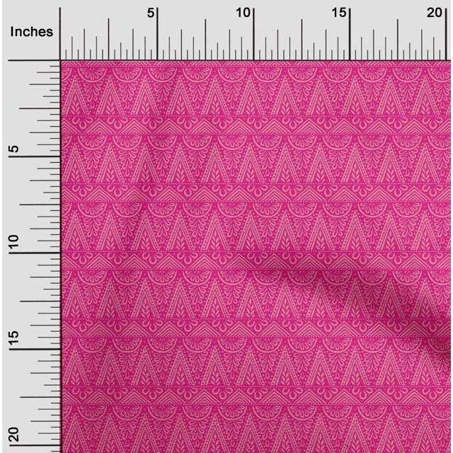 oneOone Cotton Poplin Fabric Geometric & Floral Block Print Fabric BTY 42 Inch Wide