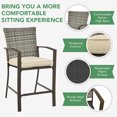 thumbnail image 3 of Gymax Ensemble de Bar de Patio 3 Pcs Ensemble de Mobilier de Conversation Extérieur avec Coussins, 3 of 7