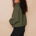thumbnail image 2 of Womens Half Zip Up Cropped Hoodies Pullovers Sweatshirts Quarter Zipper Rib Knit Sweaters Fall Winter Clothes 2023, 2 of 9