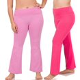 thumbnail image 1 of CHUANK Womens & Plus Stretch Cotton Fold-Over High Waist Bootcut Workout Flared Yoga Pants, 1 of 5