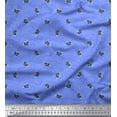 thumbnail image 1 of Soimoi Blue Cotton Cambric Fabric Insect & Texture Decor Fabric Printed BTY 42 Inch Wide, 1 of 2