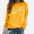 thumbnail image 2 of Penkiiy Blouses pour Femmes Hauts pour Femmes Automne Manches Longues Chandail Ample à Enfiler Chemise Décontractée Dames Imprimé Poitrine Chandails à Col Rond Jaune Vêtements Y2K, 2 of 8