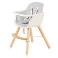 thumbnail image 1 of 3 in 1 Convertible Baby High Chair, Toddler Dining Chair w/3-Position Adjustable Food Tray, 5-Point Harness & Adjustable Seat Height, Gray, 1 of 6