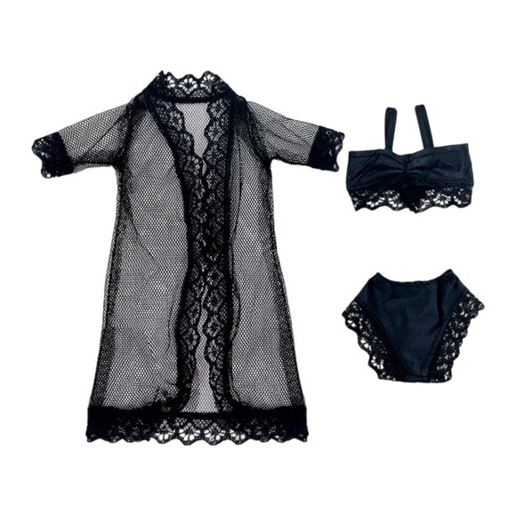 Siruishop Pyjama de Poupée pour Fille de 11,5 Pouces sous-Vêtement de Mode Maillot de Bain Tenue pour l'Heure du Coucher Noir