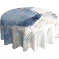 thumbnail image 1 of Blue Grey Abstract Round Tablecloth 60 Inch Washable Reusable Art Painting Decoration Table Cover for Kitchen Party, 1 of 1