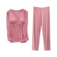 thumbnail image 2 of LSLJS Pregnant Womens Nursing Solid Color Round Neck Long Sleeve Round Neck Breastfeeding Blouse Pants Two Piece Set, Maternity Pajamas & Loungewear( L, Watermelon Red ), 2 of 5