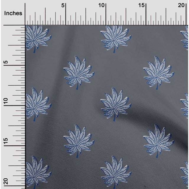 oneOone Georgette Viscose Fabric Leaves Block Decor Fabric Printed BTY 42 Inch Wide