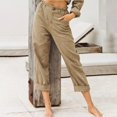 thumbnail image 1 of LSLJS Womens High Waisted Pants Women Casual Solid Color Pockets Buttons Elastic Waist Comfortable Straight Pants, 1 of 5