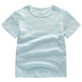 thumbnail image 1 of SUXIAN Chemises d'Été pour Enfants Hauts pour Garçons T-Shirt à Manches Courtes pour Enfants T-Shirt Décontracté à Col Rond Confortable pour Garçons T-Shirt Uni à Col Rond en Coton Bleu Pâle 9-10 Ans, 1 of 2