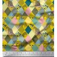 thumbnail image 1 of Soimoi Poly Georgette Fabric Leopard & Argyle Patchwork Fabric Prints by Yard 42 Inch Wide, 1 of 3