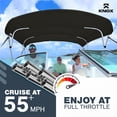 thumbnail image 2 of KNOX 4 Bow Mesh Bimini Tops, 600D Canvas, Bimini Top Hardware, Sun Shade Boat Canopy Kit, Frame, Support Poles, Storage Boot, Universal Fit For Boats, 79-84" W, 2 of 7