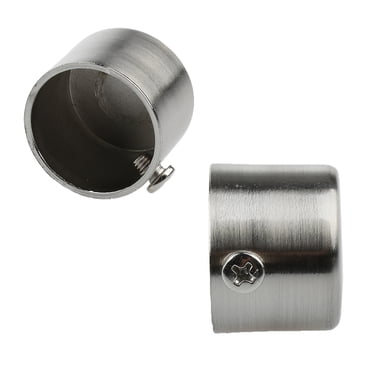 2 Pack Iron Curtain Finials Caps, Curtain Pole Support Recess Brackets, 28mm Dia. Curtain Rods