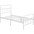 thumbnail image 2 of Yaheetech Lit Plateforme Classique avec Grande Tête de Lit et Pied de Lit pour Adulte, Simple, Blanc, 2 of 10