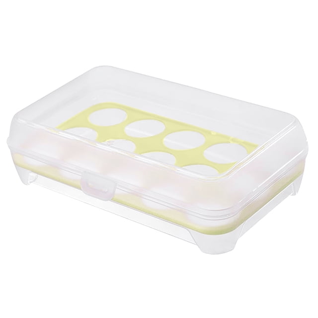 YWOAGH Large Capacity Egg Holder for Refrigerator Egg Fresh Storage Box for Fridge Egg Storage Container Organizer Clear Storage Container Food Storage Green