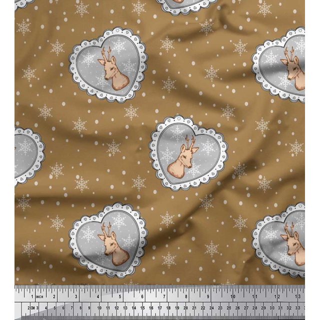 Soimoi Modal Satin Fabric Boy,Surfboard And Beach Bird Fabric Prints By Yard 42 Inch Wide
