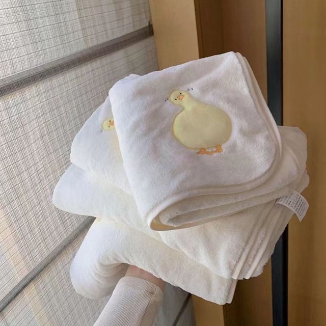 WLOELOEW Serviette de Douche Blanche 1 Pce Absorbante en Fibre Superfine Douce et Confortable