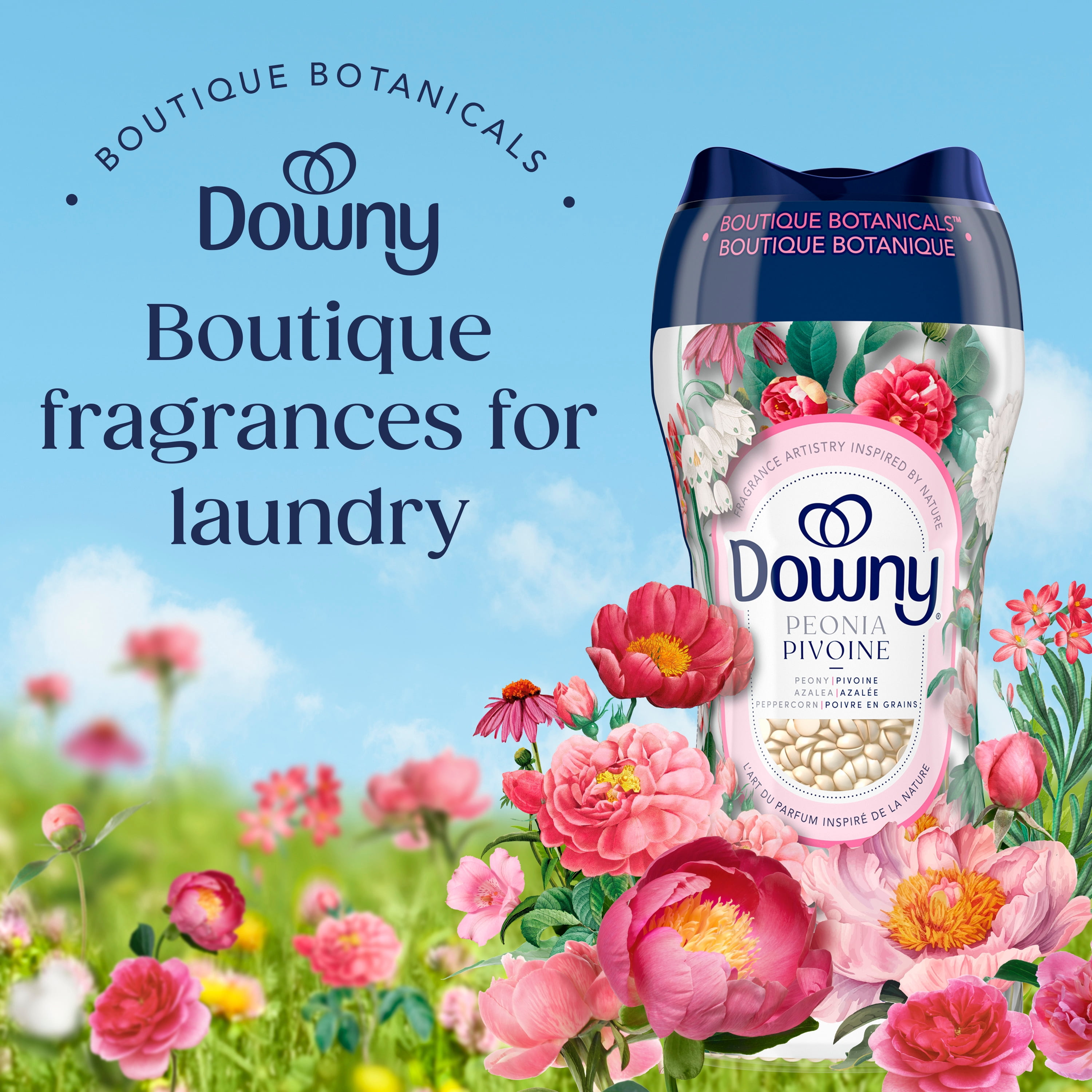 Downy Boutique Botanicals In Wash Laundry Scent Booster Beads, PEONIA Scent, 598 g, Boutique Fragrances inspired by the Artistry of Nature