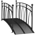 thumbnail image 4 of Outdoor Garden Bridge - Elegant Black Design, Metal Garden Bridges with Guardrails and Steps Perfect Addition to Your Outdoor Pathways, Backyard Creek, Stream, Pond, 4 of 7