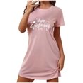 thumbnail image 1 of Pyjama de Fête Nuptiale pour Femmes, Chemise de Nuit Confortable à Manches Courtes, Chemises de Sommeil, Tenue d'Intérieur, Courte Robe de Nuit, Mignonne Robe de Maison à Motif, Tenue d'Intérieur, Chemise de Nuit P, 1 of 5