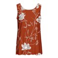 thumbnail image 3 of UPPADA Camisoles d'Été pour Femmes Col Rond Coupe Ample T-Shirts Décontractés Mode Sans Manches Vêtements de Plage Ourlet Fluide Chandails à Enfiler Hauts Plage Boho Vêtements Femmes Liquidation Hauts Orange,P, 3 of 5
