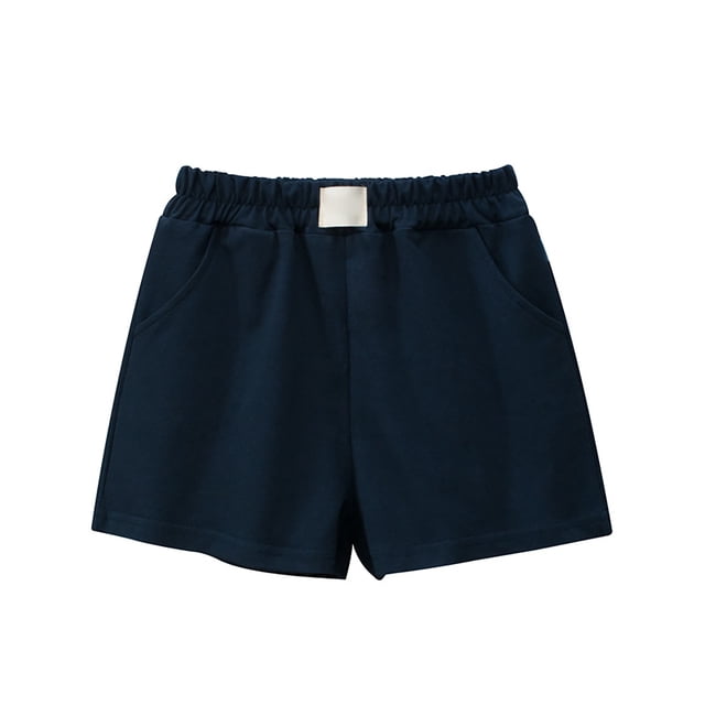 BOBOGOJP Girls' Solid Pull on Shorts (Blue,4-5 Years)