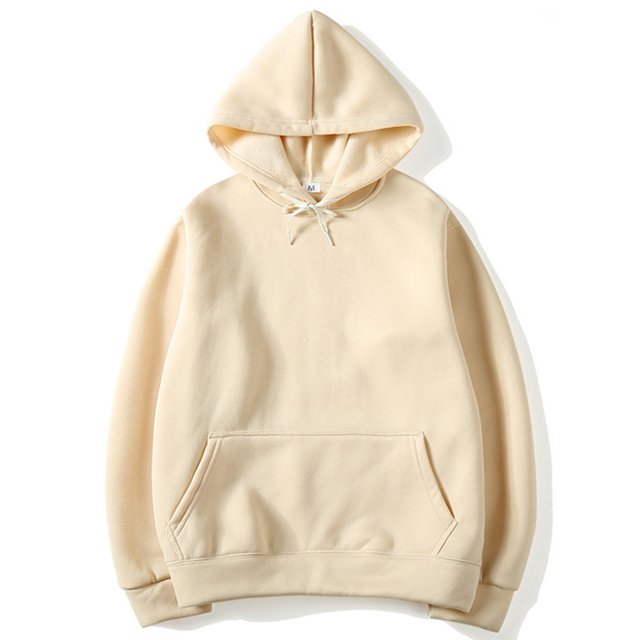 MAWCLOS Ladies Sweatshirt Pocket Hoodies Solid Color Hooded Tops Casual Fall Drawstring Pullover Khaki XL