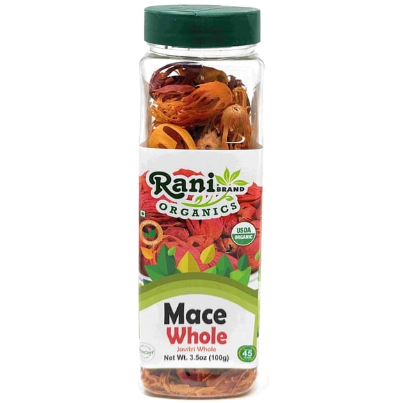 Rani Organic Mace Whole (Javathri), Spice 3.5oz (100g) PET Jar - All Natural / Vegan / Gluten Friendly / sans-OGM / Kosher / Indian Origin