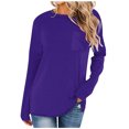thumbnail image 1 of Yuyuzo T-Shirts à Manches Longues pour Femmes Col Ras du Cou Décontractés Basiques Doux Amples Couleur Unie Hauts d'Automne, 1 of 5
