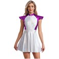 thumbnail image 1 of iiniim Costume Femme Espace Alien Paillettes Astronaute Robot Cosplay Tenue Évasée Mini Robes Violet 4TG, 1 of 7