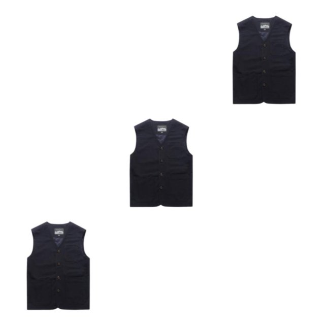 Youkk Classic And Versatile Dad Wear Waistcoat With Multiple Pockets Multi-pockets Dark Blue 3XL 3Set