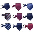 thumbnail image 4 of Male Soft Polyester Silk Necktie Men Business Stripe neck tie Polyester Wedding Ties Stripes Dots Pattern Neck Ties, 4 of 8