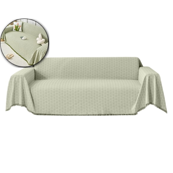 Chenille Couch Cover for Dogs, Sofa Cover, Couch Slipcover Covers for Cushion, Furniture Protector with Tassels for Pets Washable, 35.4"x35.4"
