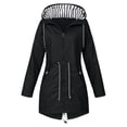 thumbnail image 1 of Kcodviy Womens Rain Jacket with Jacket Women Under Hood Lightweight Long Sleeve Rains Women Windbreaker Zip Up Drawstring Retro Windbreakers Raincoat with Pockets, 1 of 6