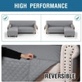 thumbnail image 3 of CHOK L-Shape Sofa Slipcover Sectional 3 Seater Chaise Cover Pet Dogs Couch Protector  (Black Large), 3 of 8