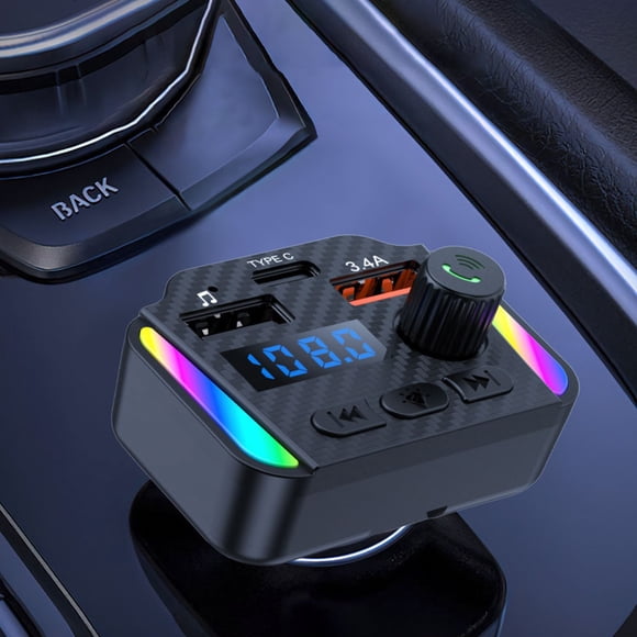 FHBVT Bluetooth Car Adapter MP3 Player with USB Charging Hands-Free Calling Music Streaming Supports T USB Disk Bluetooth 5.3 for Vehicles Built-In Noise Suppression Easy Setup for Connectivity